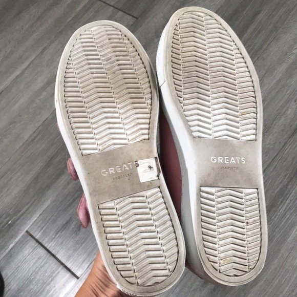 GREATS Mauve Pink Leather Adjustable Strap Slip-On Sneakers size 9 - Picture 11 of 11